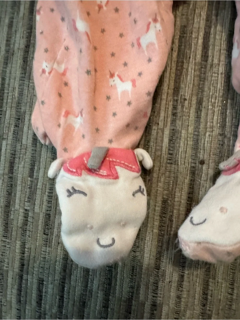 child of mine Pink Unicorn Footed One-Piece Romper